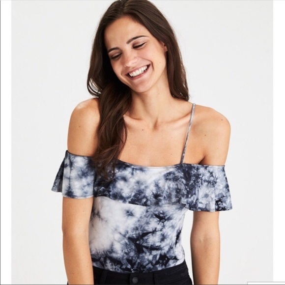American Eagle tie dye cold shoulder bodysuit🌸 - Picture 2 of 5
